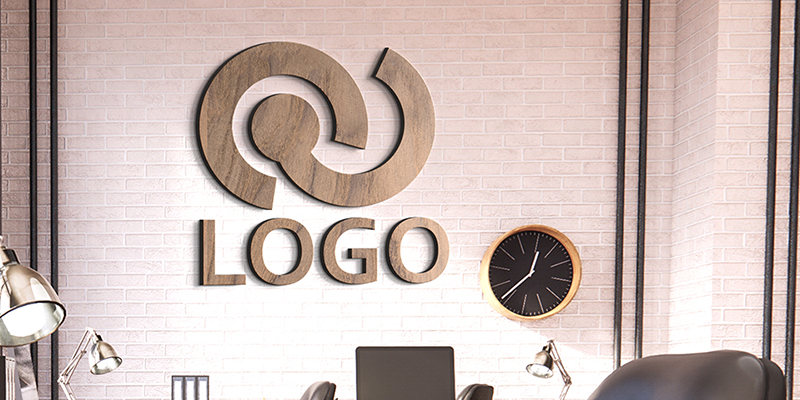 Holz-Logo-Schild