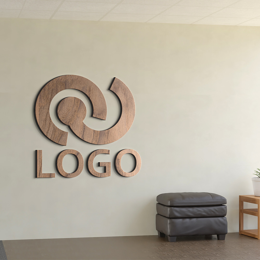 Holz-Logo-Schild