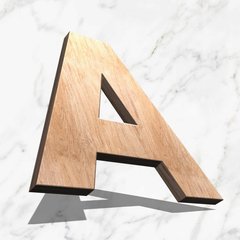 Ausgeschnittene Holzbuchstaben
